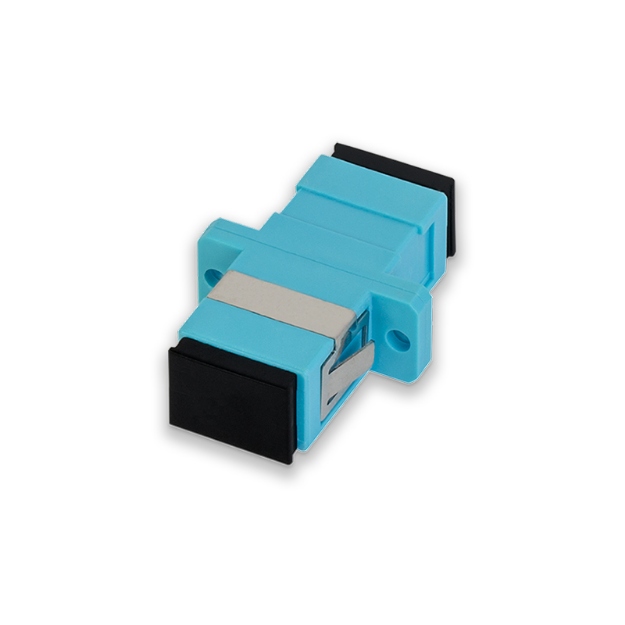 SC - SC 10G Simplex Multimode OM3 Plastik, Flanşlı Fiber Optik Birleştirme Adaptörü